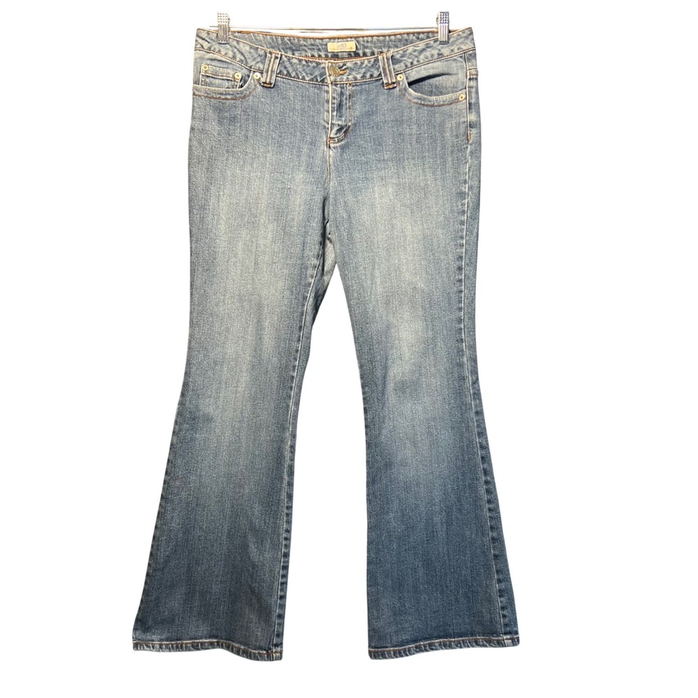 Y2K SO Wear It Declare It Bootcut Jeans Blue Medium Wash Flap Pocket‎ Size 15